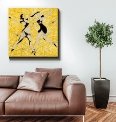 Athletic Feminine Dance Moves Wrapped Canvas - Beyond T-shirts