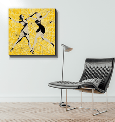 Athletic Feminine Dance Moves Wrapped Canvas - Beyond T-shirts