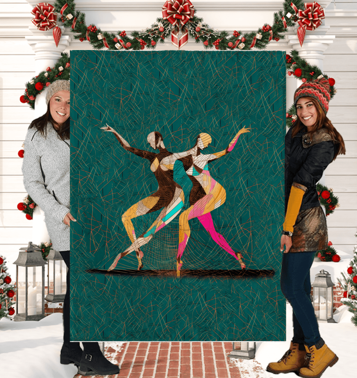 Athletic Women's Sherpa Blanket for Dance Performance in Action