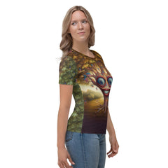 Stylish female in Autonomy Expressions T-shirt, casual look.