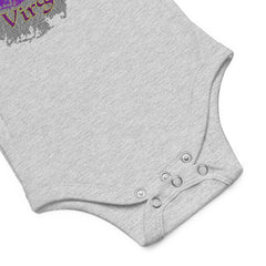 Baby wearing Virgo short-sleeve one-piece outdoors.