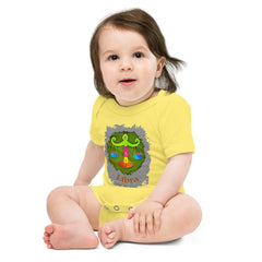 Soft cotton Libra baby bodysuit side view
