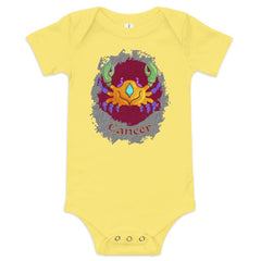 Durable baby one-piece cancer motif close-up