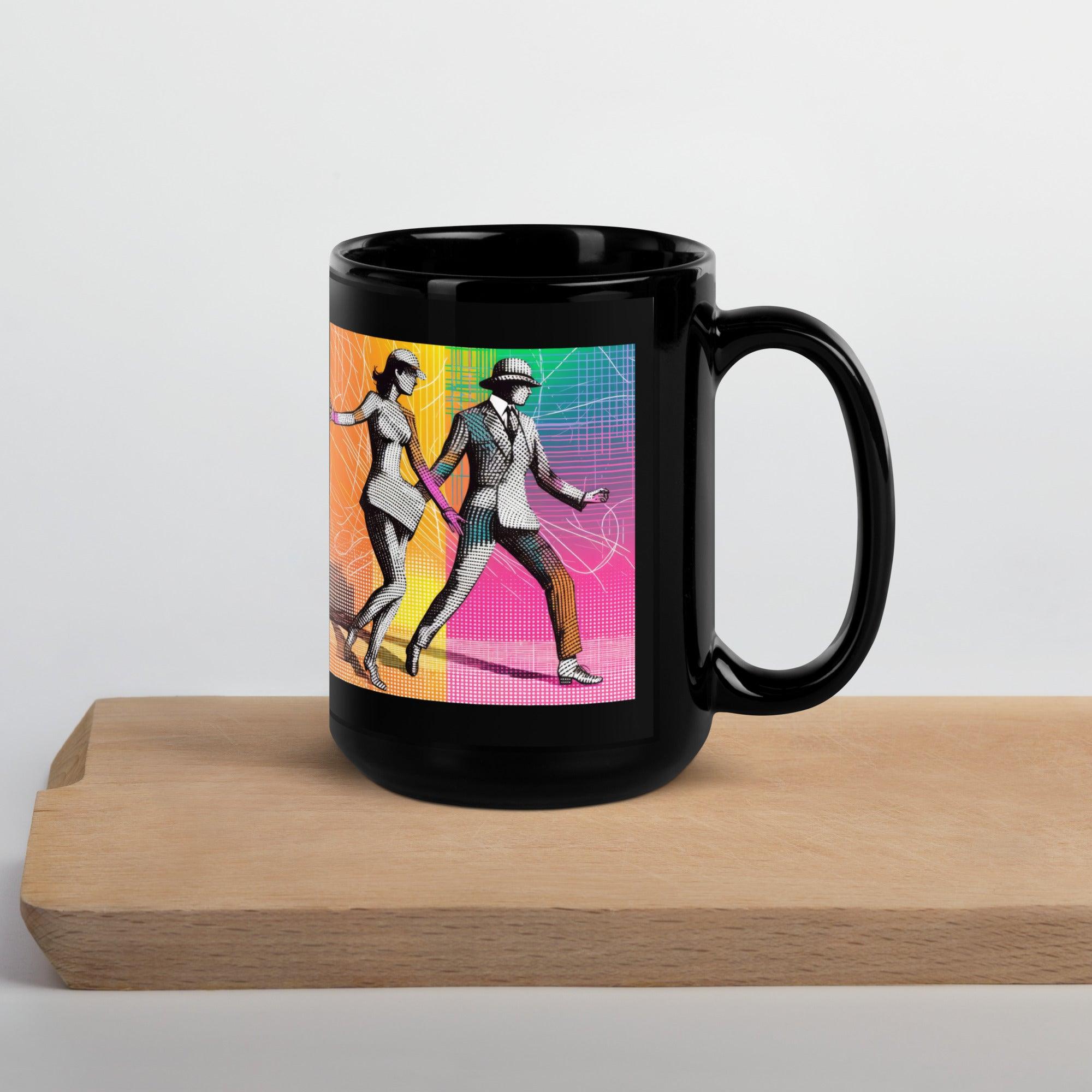 Balletic Drama Attire Black Glossy Mug front view