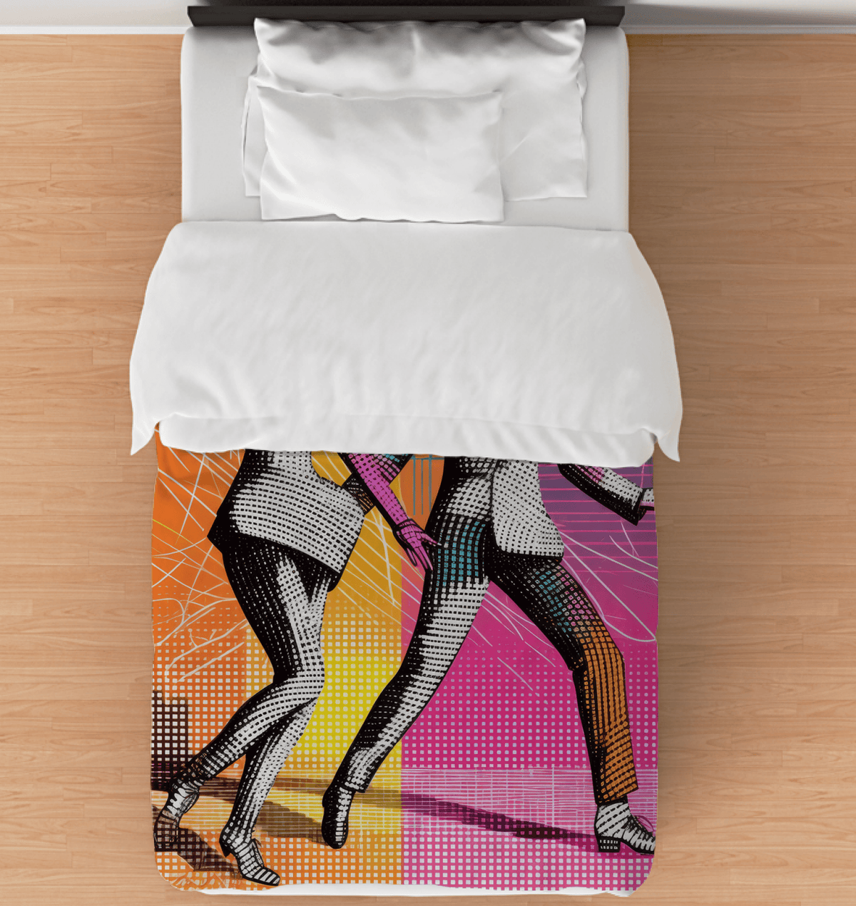 Elegant Balletic Drama Attire Duvet Cover on a cozy bedroom setting.