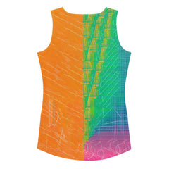 Close-up of the Balletic Drama Attire tank top's quality fabric