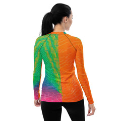 Elegant women's rash guard in balletic drama design