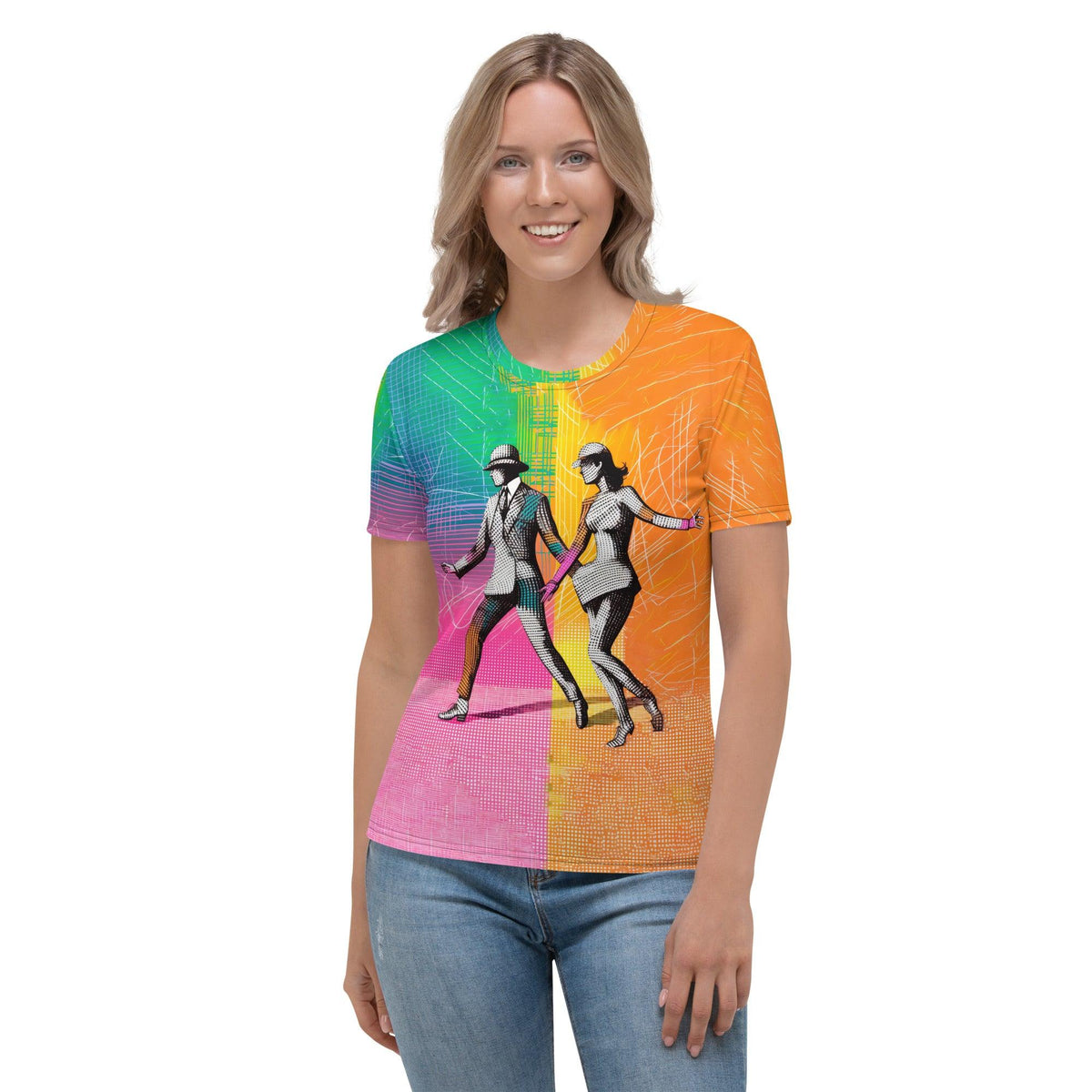 Balletic Drama Attire Women's T-shirt in elegant pose