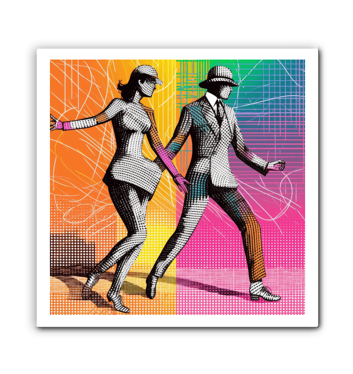 Intricate Ballet Attire Design on Wrapped Canvas
