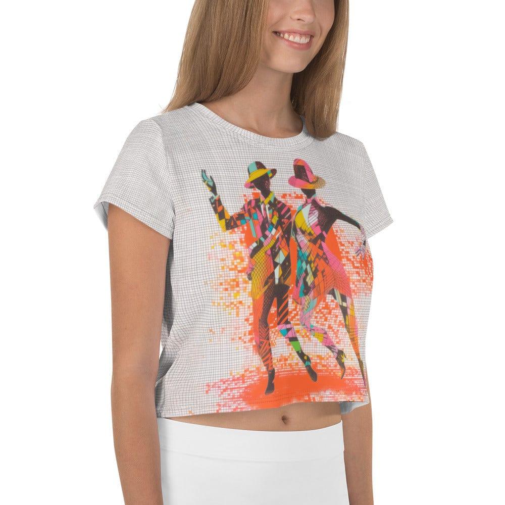 Stylish all-over print Balletic Dreamland fashion crop tee for modern looks.