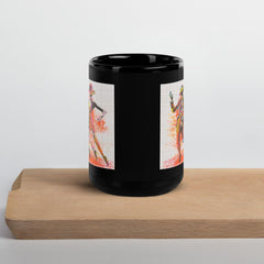 Stylish black tea mug with a glossy finish from Balletic Dreamland.