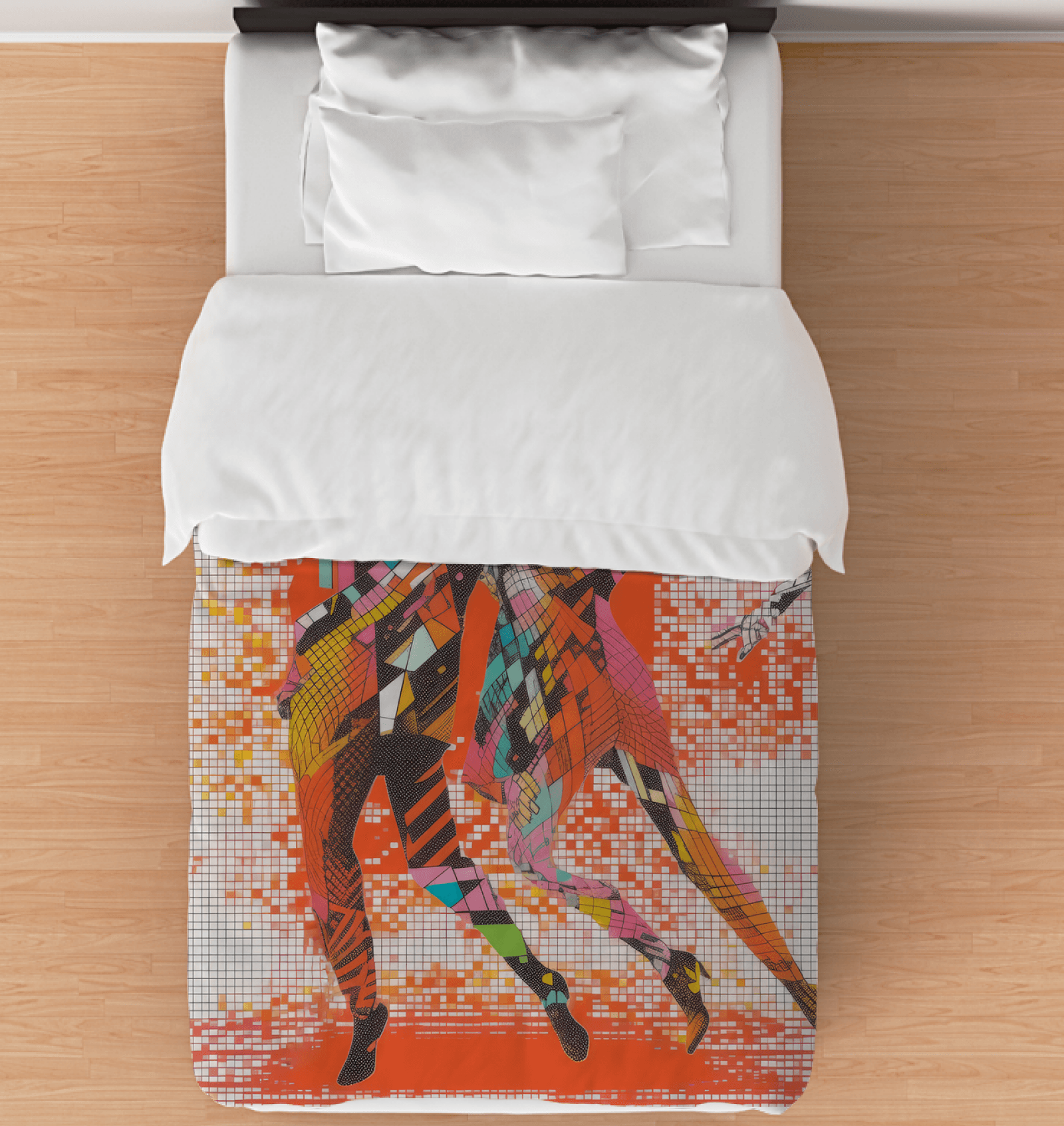 Elegant Balletic Dreamland Fashion Duvet Cover on a cozy, well-made bed.