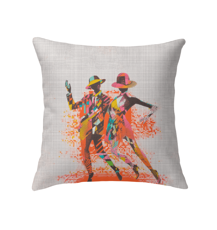 Close-up of the Balletic Dreamland Fashion Pillow's intricate design