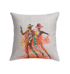 Balletic Dreamland indoor pillow adding a stylish touch to modern home decor.