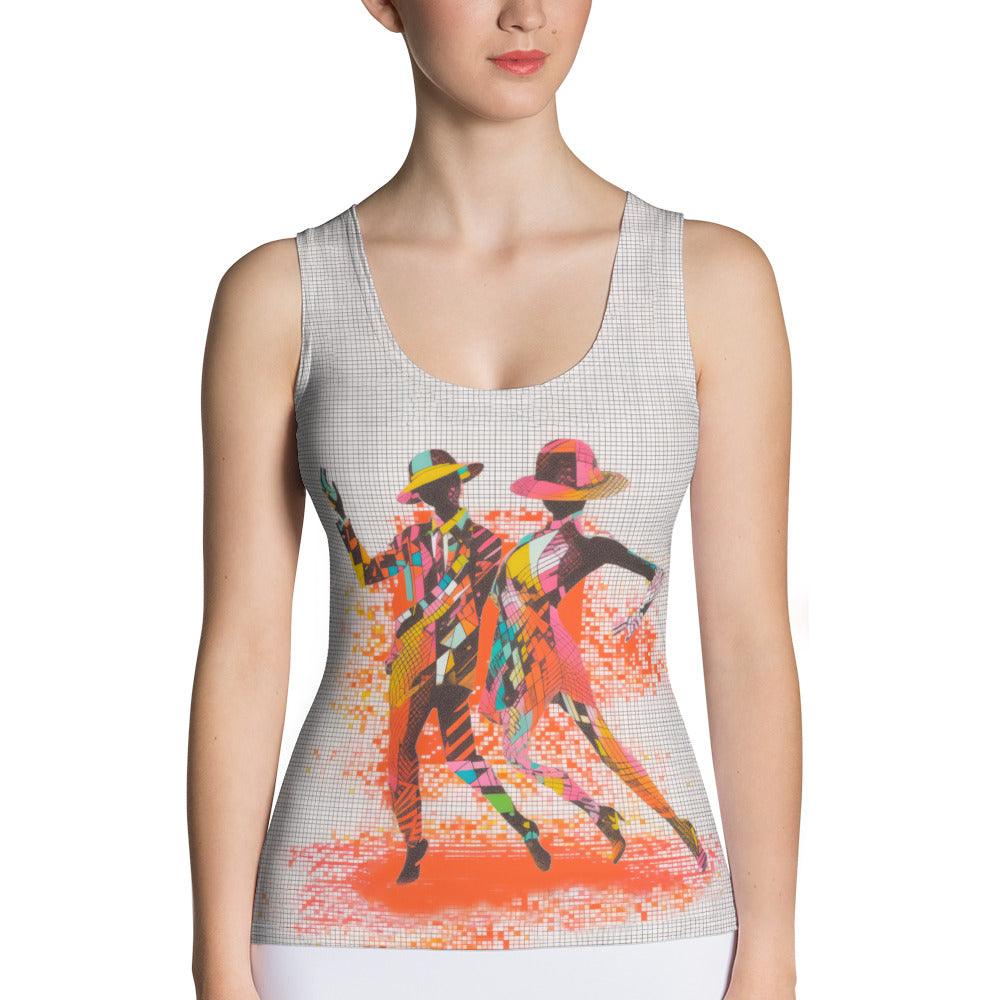 Balletic Dreamland Fashion Tank Top with colorful sublimation design.