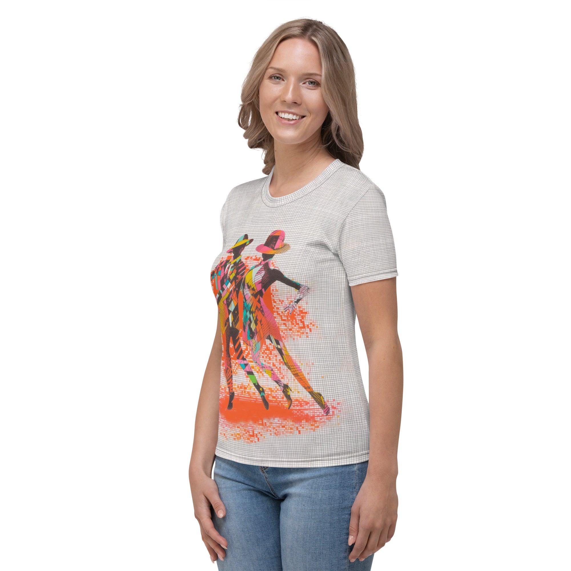 Women's Balletic Dreamland t-shirt showcasing unique fashion elegance.