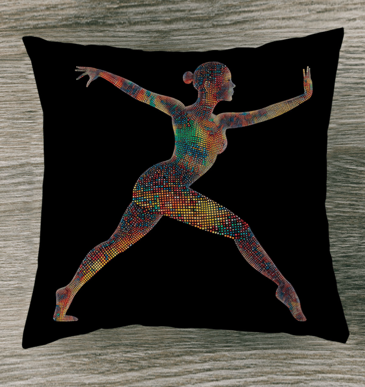 Balletic Elegance indoor pillow on a chic sofa, enhancing home decor.