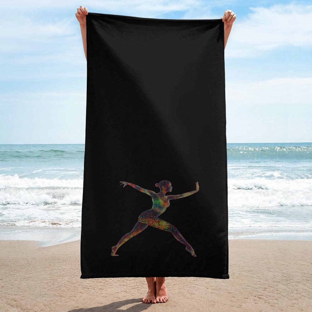 Balletic Elegance Fashion Towel displayed in a luxurious bathroom setting.