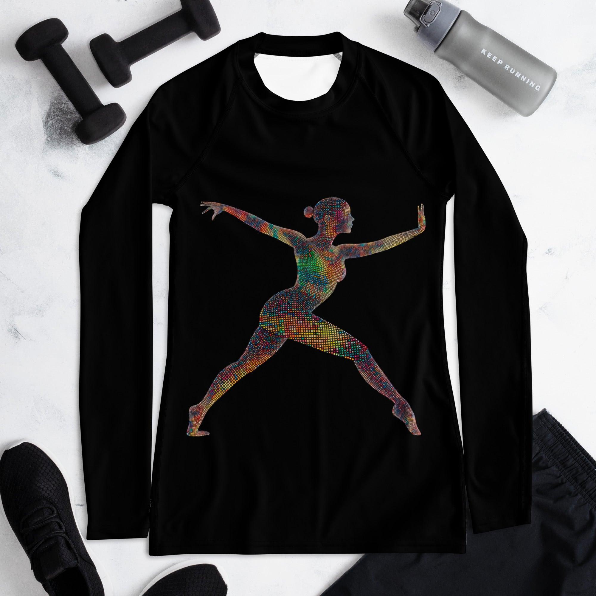 Balletic Elegance women's rash guard front view