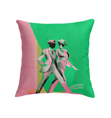 Close-up of Balletic Euphoria Fashion Indoor Pillow with intricate design.