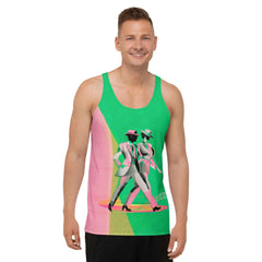 Balletic Euphoria men's tank top front view.