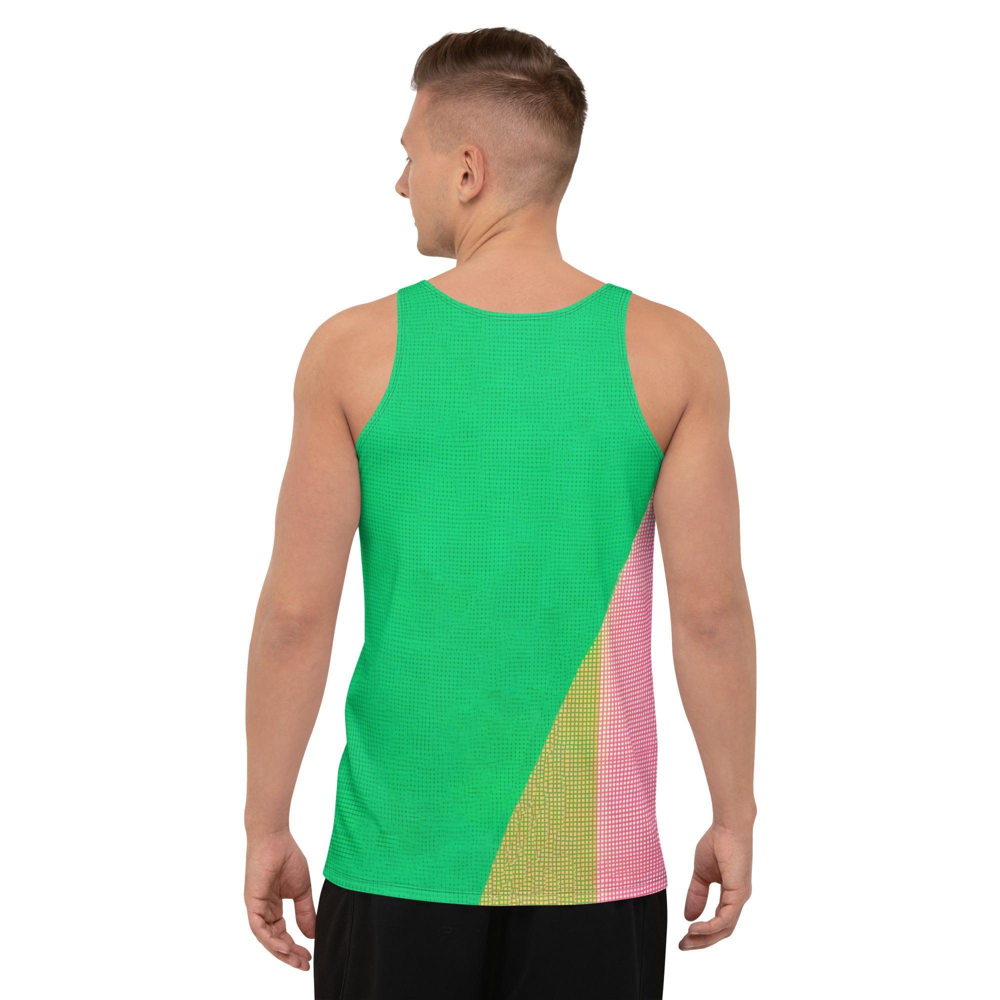 Sleek men's tank top in Balletic Euphoria style.