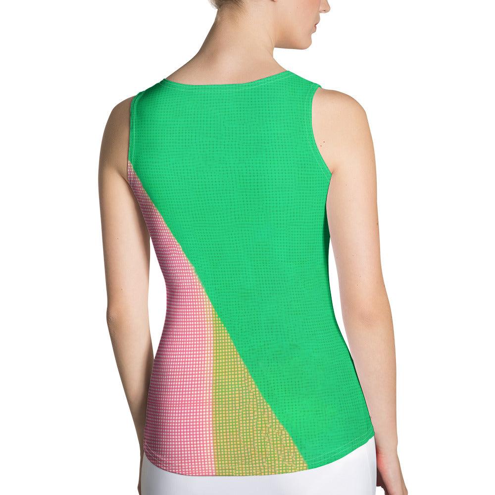 Elegant Cut & Sew Design on Balletic Euphoria Fashion Tank