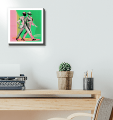 Elegant Balletic Euphoria wrapped canvas on wall.