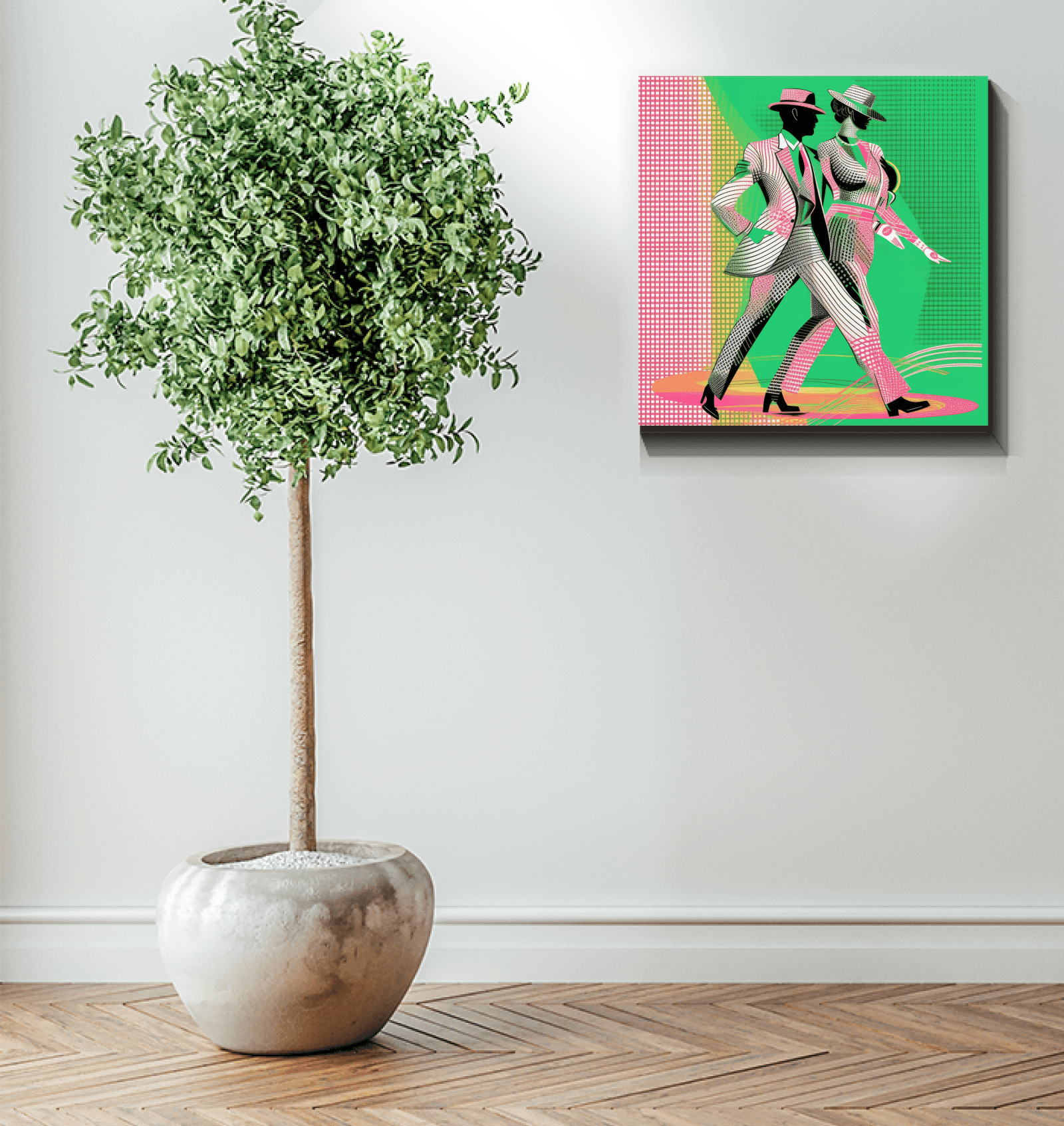 Vibrant Balletic Euphoria Fashion Canvas in living space.