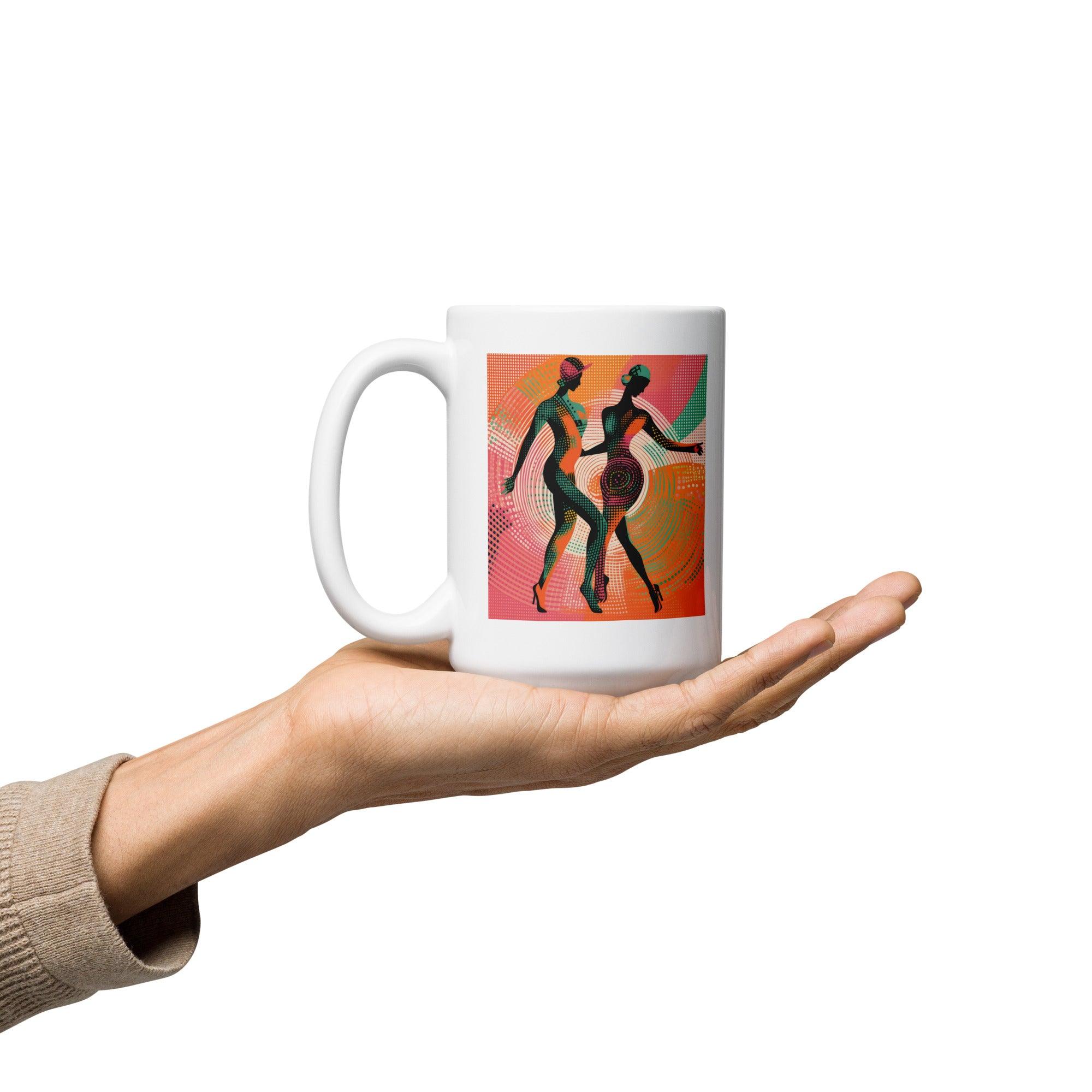 Balletic Extravaganza Style White Glossy Mug - Beyond T-shirts