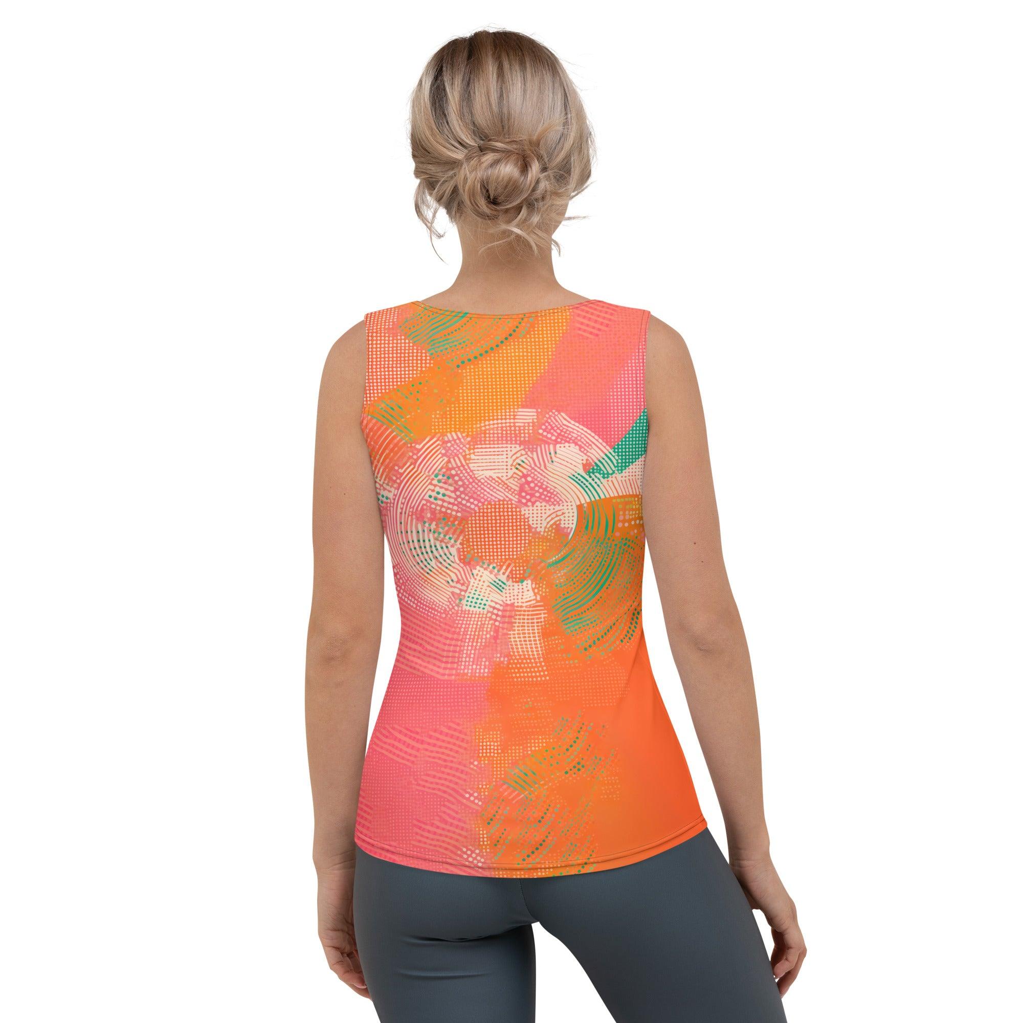 Close-up of the high-quality fabric of Balletic Extravaganza tank top.