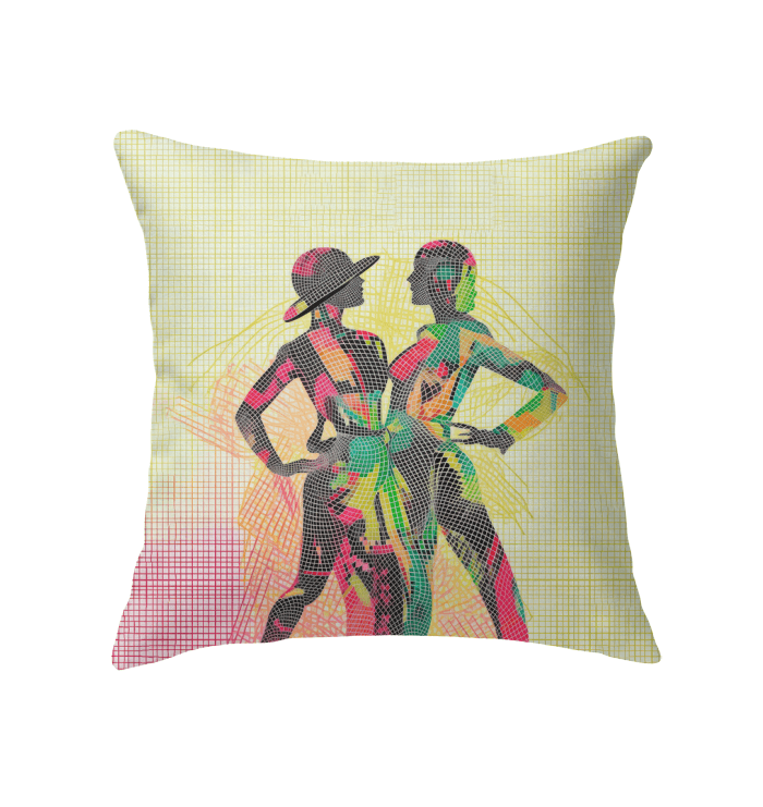 Elegant Balletic Fantasia Attire design on an indoor pillow, perfect for adding a stylish touch to your room.