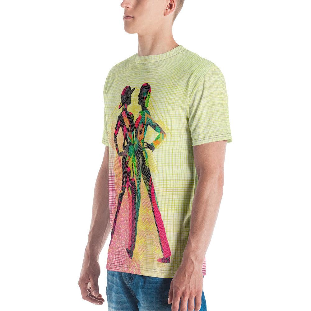 Back view of Balletic Fantasia Men's T-Shirt highlighting the fit