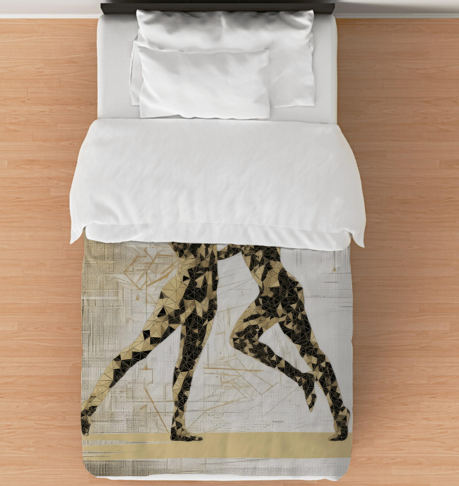 Elegant Balletic Fantasia Fashion Duvet Cover on a luxurious bedroom setting.