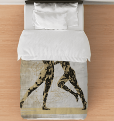 Elegant Balletic Fantasia Fashion Duvet Cover on a luxurious bedroom setting.