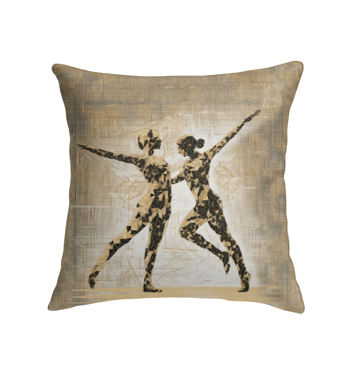 Close-up of the elegant design on Balletic Fantasia Fashion Indoor Pillow.