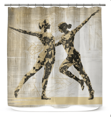 Stylish Fashion-Themed Shower Curtain Featuring Balletic Fantasia Design