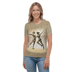 Elegant Balletic Fantasia pattern on women's t-shirt