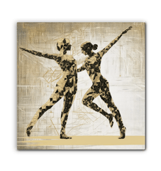 Balletic Fantasia of Fashion Wrapped Canvas as a focal point in a chic room