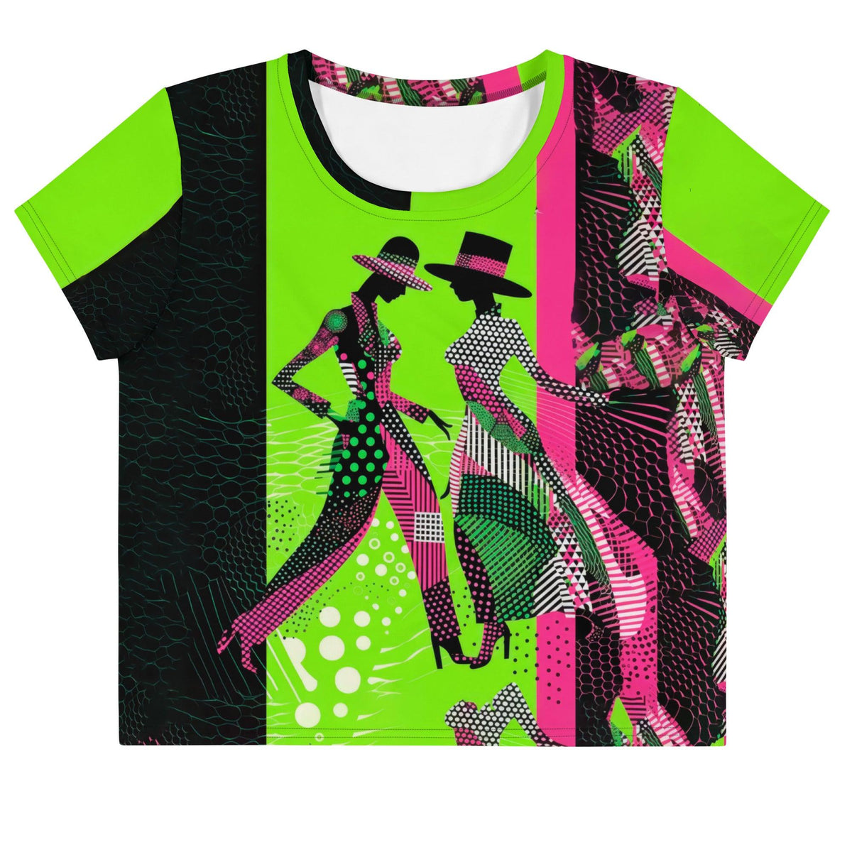 Balletic Fashion Portrait printed crop tee front view