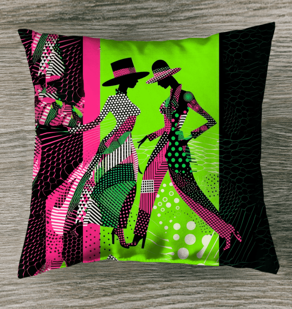 Balletic Fashion Portraits Outdoor Pillow - Beyond T-shirts