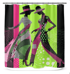 Balletic fashion portraits printed on elegant shower curtain for bathroom decor