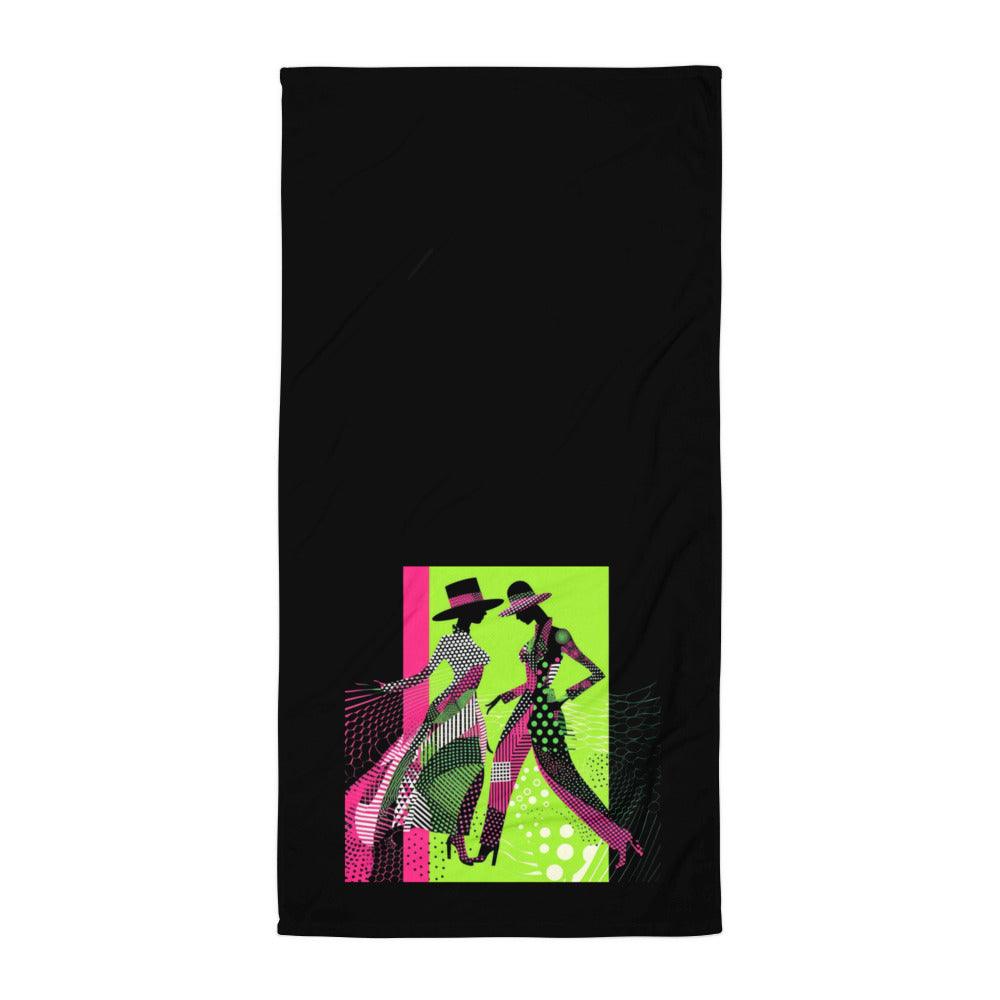 Artistic ballet fashion portrait towel - a chic accessory for pool or home.