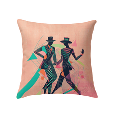 Elegant indoor pillow with balletic flourishes design for stylish home decor.