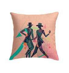 Chic balletic attire patterned indoor pillow, ideal for adding sophistication to any space.