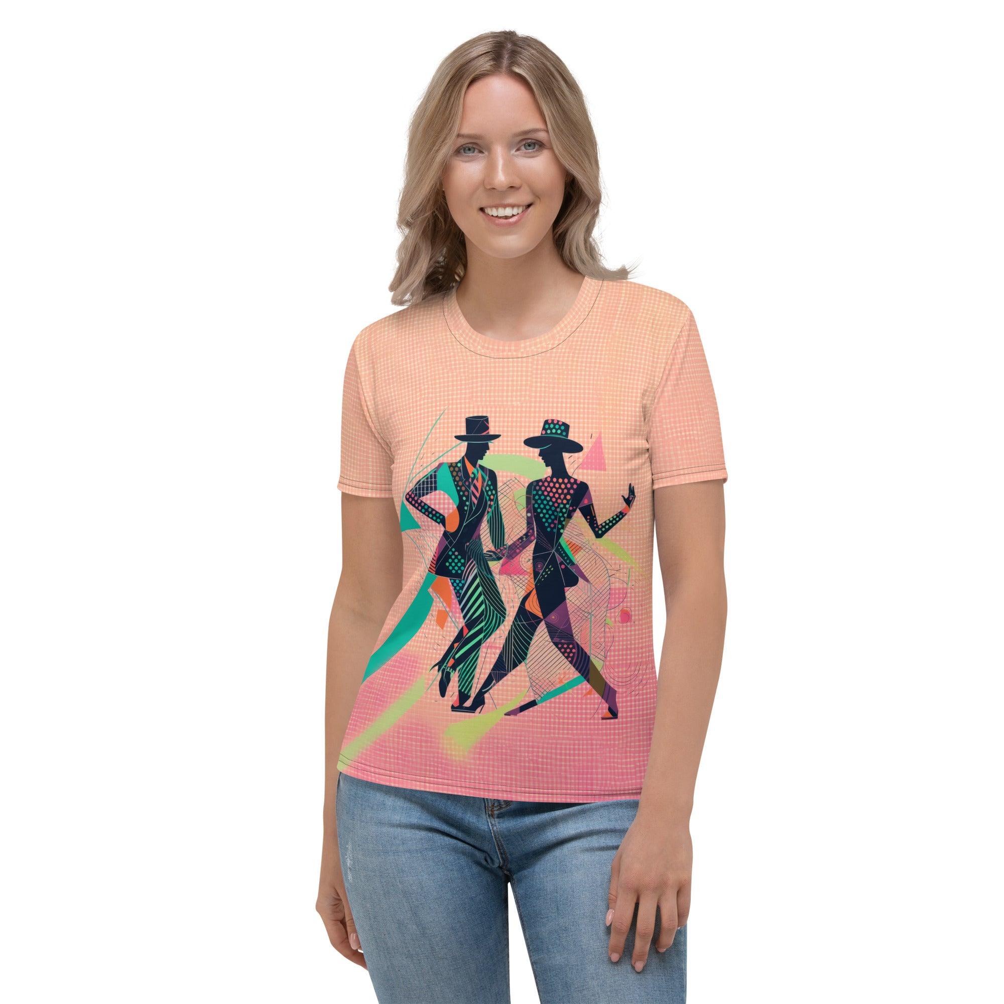 Elegant women's T-shirt with Balletic Flourishes design for a chic look.