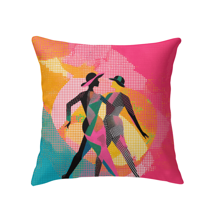 Elegant Balletic Fusion indoor pillow in a cozy home setting.