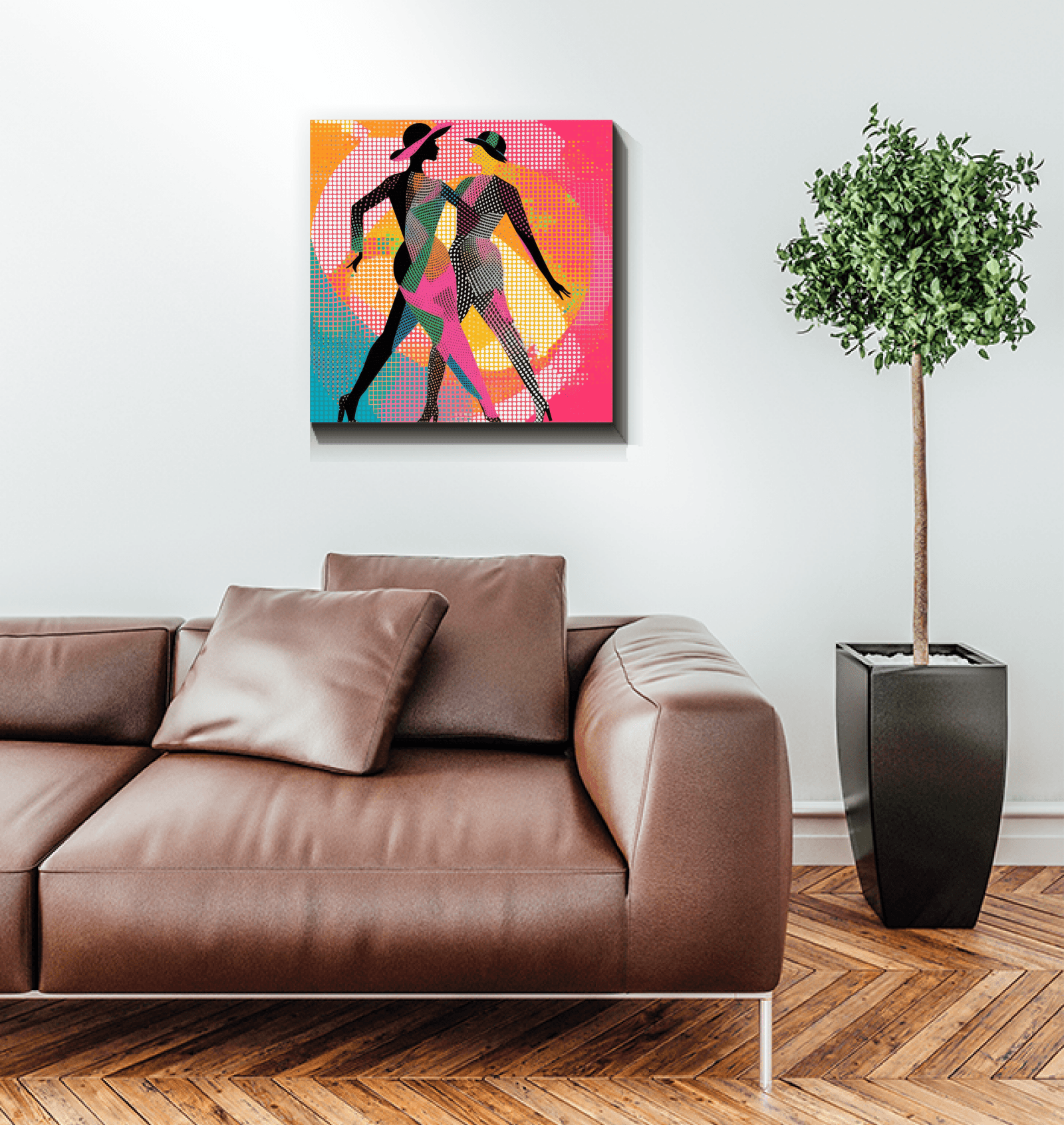 Contemporary Balletic Fusion art canvas for office decor.