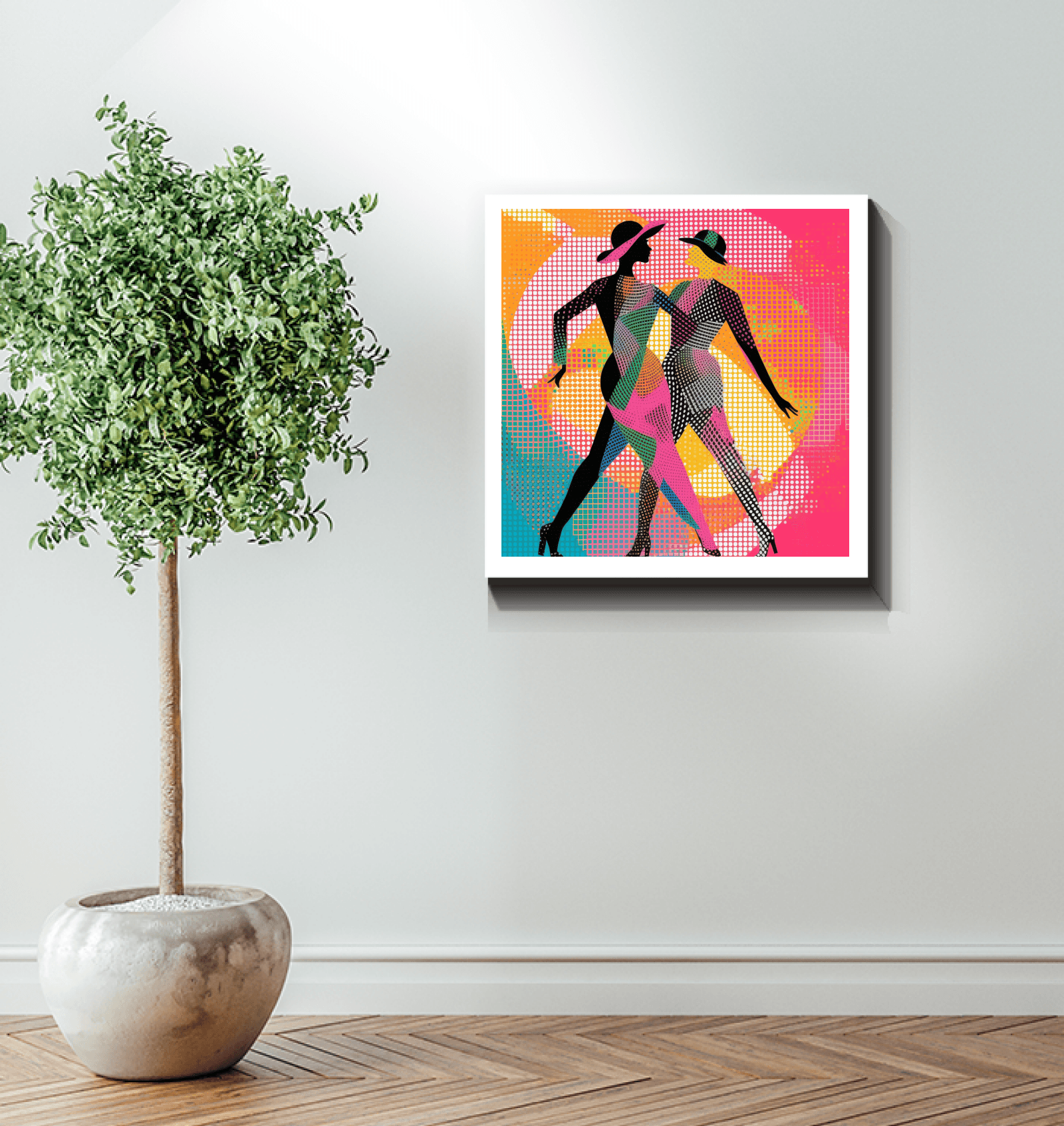 Artistic Balletic Fusion canvas for sophisticated home styling.