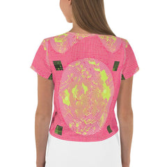 Elegant Crop Tee in Balletic Intensity Pattern.